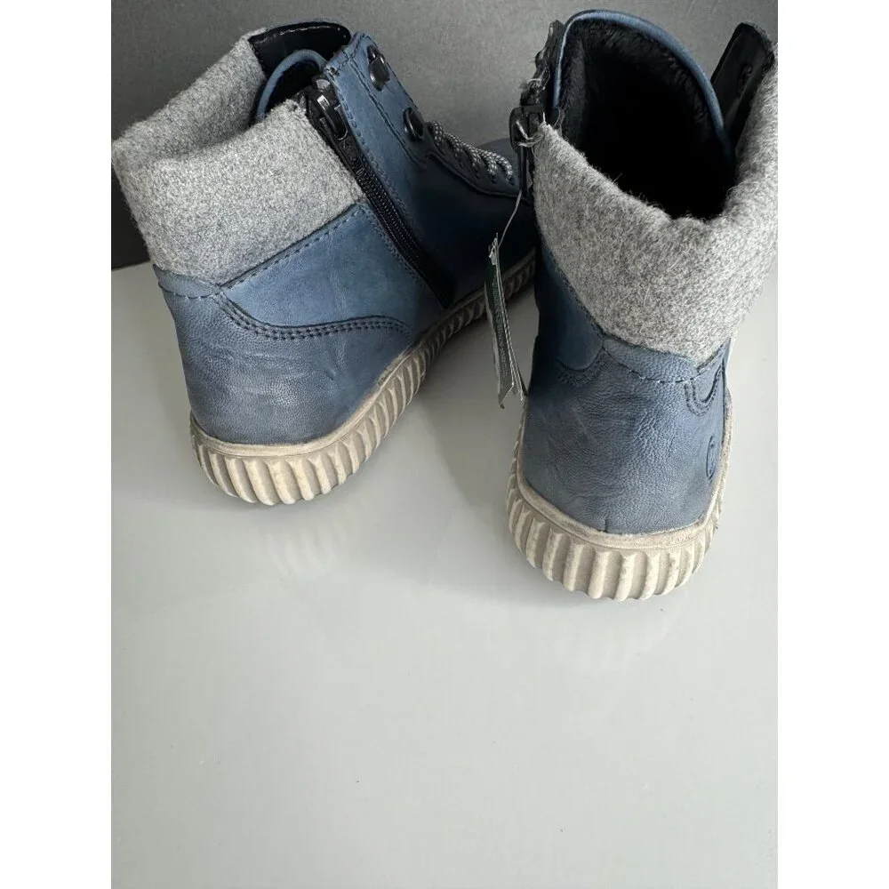 Remonte R8276-14 Liv 76 Baltic Royal Grey Leather High Top Sneaker 41 US 9.5 - Picture 7 of 8